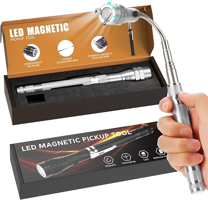 Magnetic Flashlight Pickup Tool Dad Gifts Cool